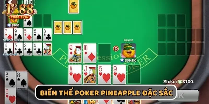 Poker biến thể Pineapple không khác biệt so với Texas Hold’em